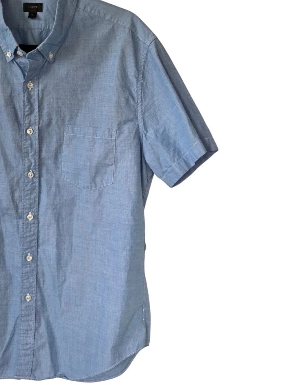 J.Crew Mens XL Secret Wash End on End Cotton Short Sleeve Shirt Coastal Prep